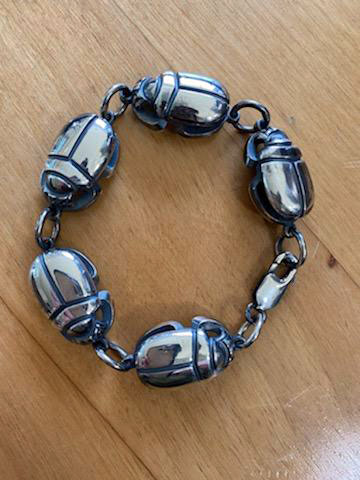 Blue Tone Scarab Bracelet