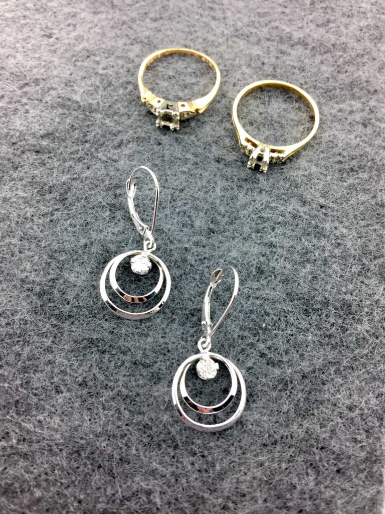 Earrings Made From 2 Different Inherited Engagement Rings East Towne Jewelers