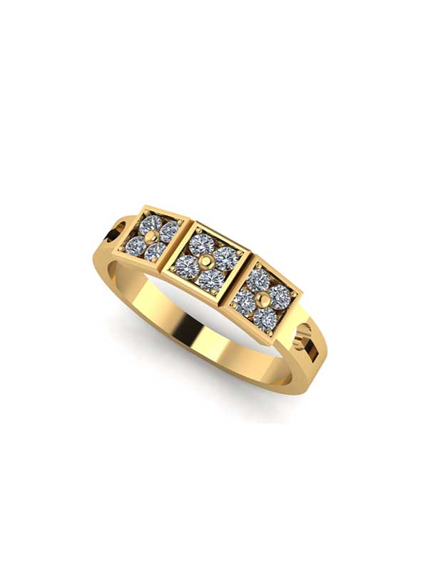 Yellow Gold Diamond Ring Custom Made from Old Watch Diamonds East Towne Jewelers
